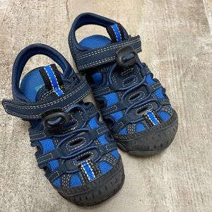 Blue walking sandal.